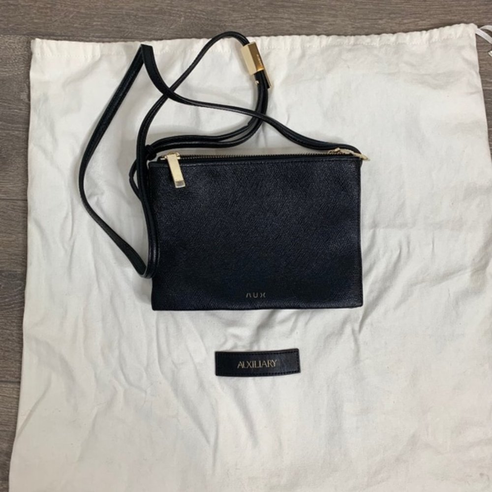 Aritzia Auxiliary Calisch Crossbody Bag Shoulder Purse Clutch Embossed Black - Picture 5 of 16